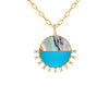 Carol Brodie  Soteria Libra Turquoise and Abalone Pendant with White Zircon