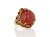 Pink and multi-color Tourmaline Heart Ring