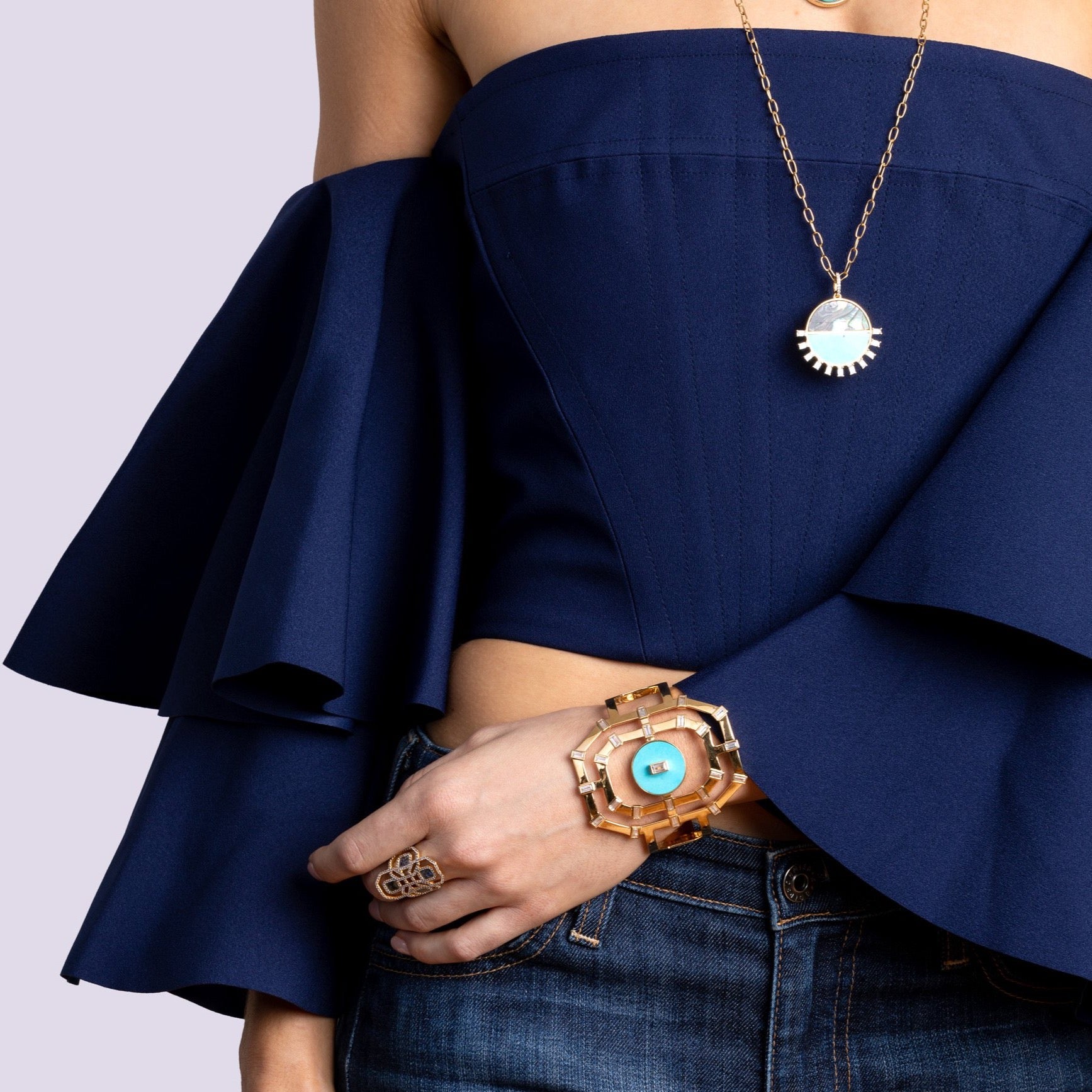 Carol Brodie Soteria Signature Cuff Bracelet in Turquoise