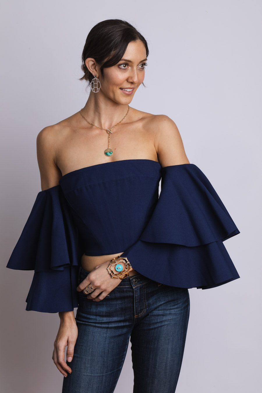 Carol Brodie Nike Y Necklace in Malachite