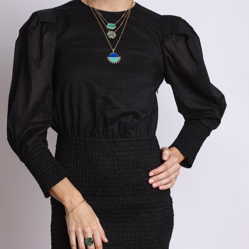 Carol Brodie Soteria Eleos Necklace in Abalone and White Zircon