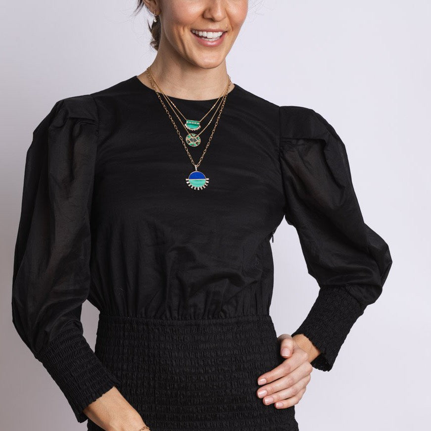 Soteria Eleos Carol Brodie Necklace in Malachite and White Zircon