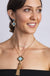 Maia Hermes Clover Tassel Necklace in Blue