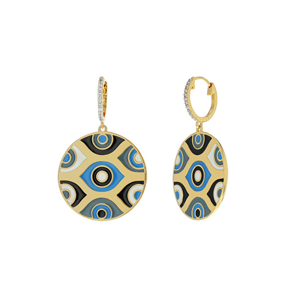 Carol Brodie Athena Evil Eye Earrings in Blue