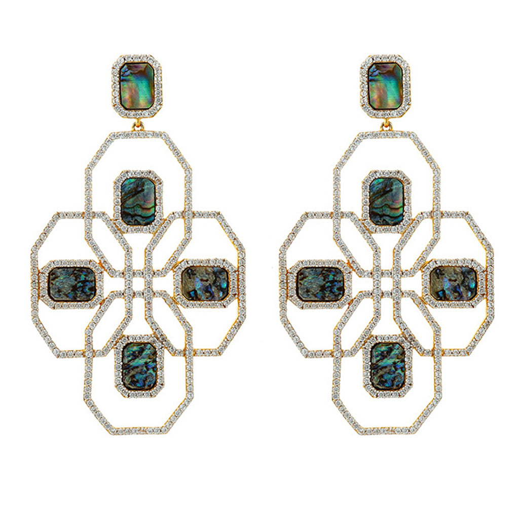 Carol Brodie Juno Shield Earring in Abalone