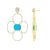 Carol Brodie Juno Flora Earring in Turquoise with White Zircon