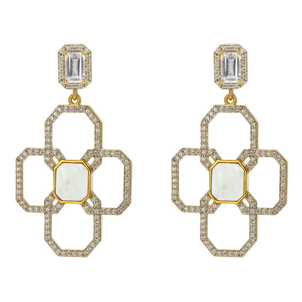 Carol Brodie Juno Flora Tous Le Jour Earring - Mother of Pearl