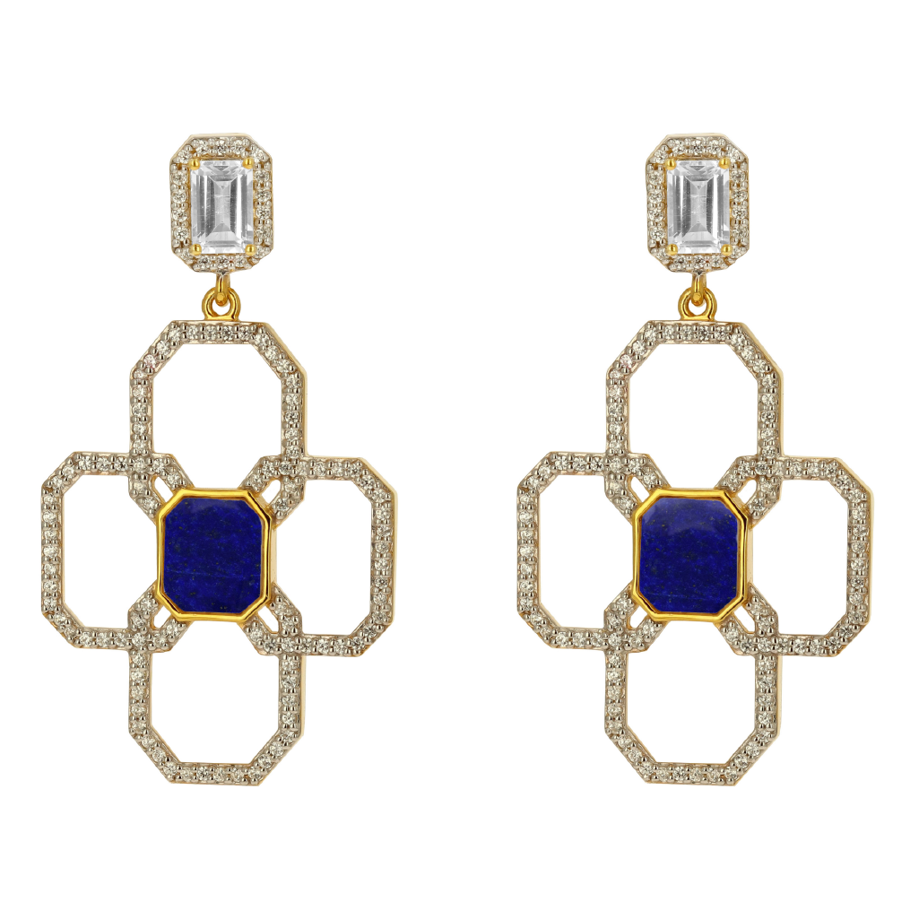 Carol Brodie Juno Flora Tous Le Jour Earring - Lapis