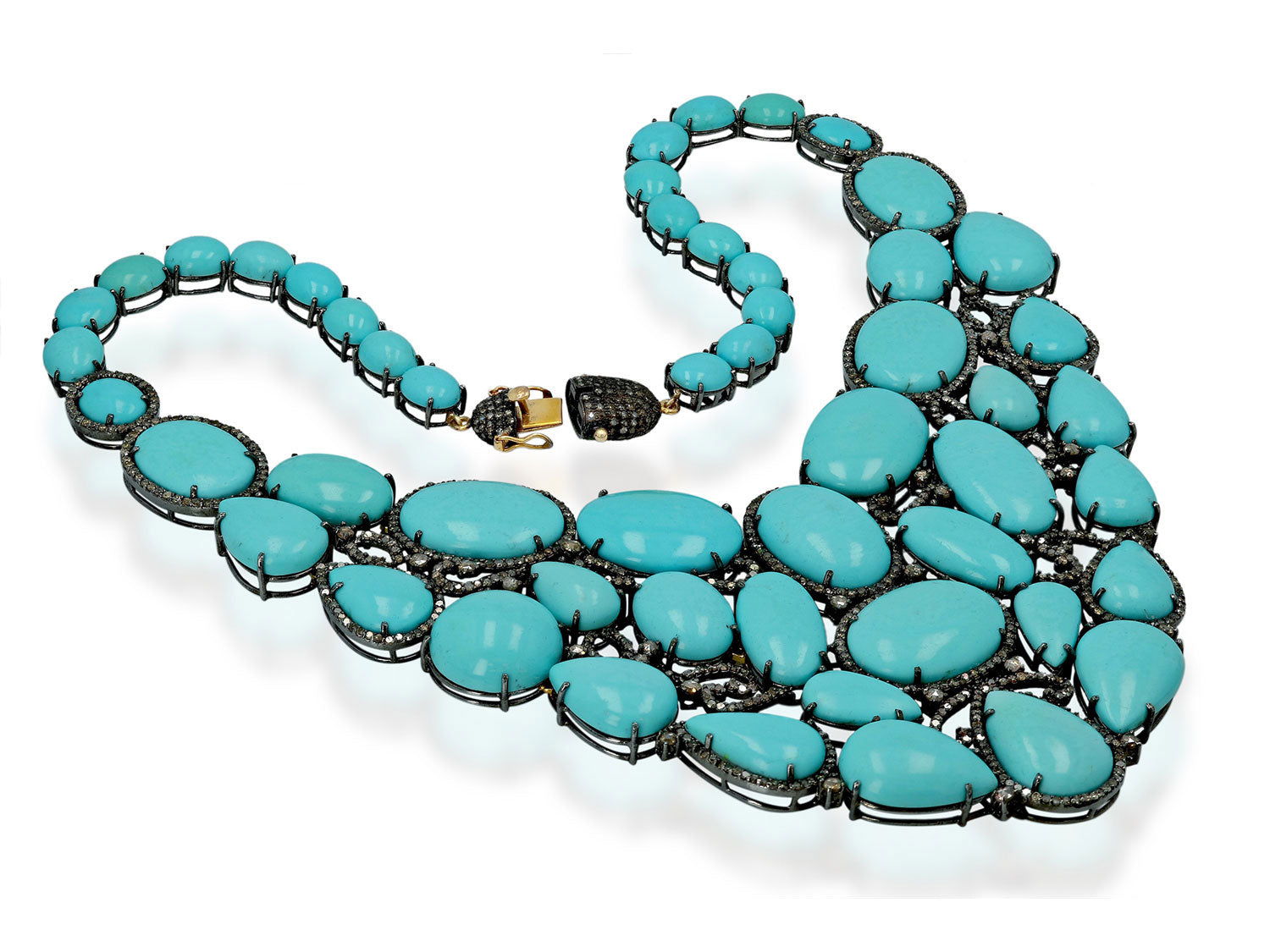 Diamond and Turquoise Bib Necklace