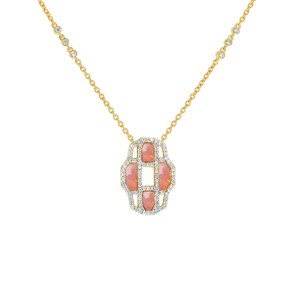 Carol Brodie Juno Venus Necklace in Pink Opal