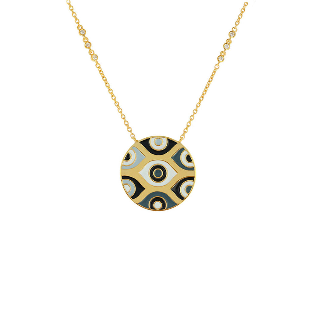 Carol Brodie Athena Evil Eye Necklace - White - Carol Brodie