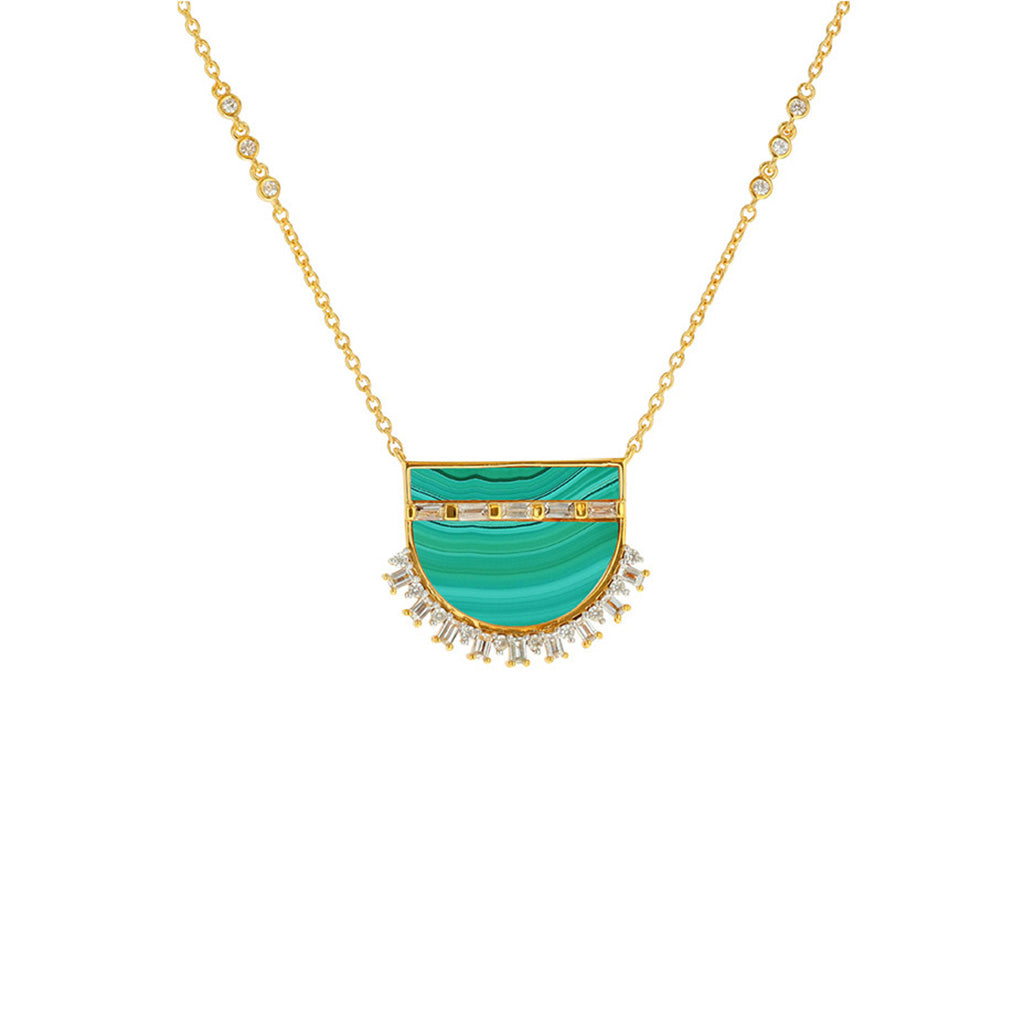 Soteria Eleos Carol Brodie Necklace in Malachite and White Zircon