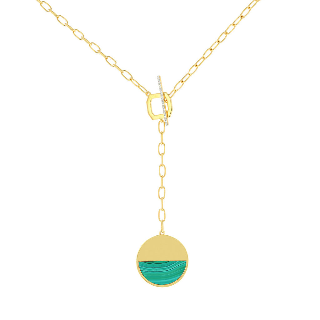 Carol Brodie Nike Y Necklace in Malachite