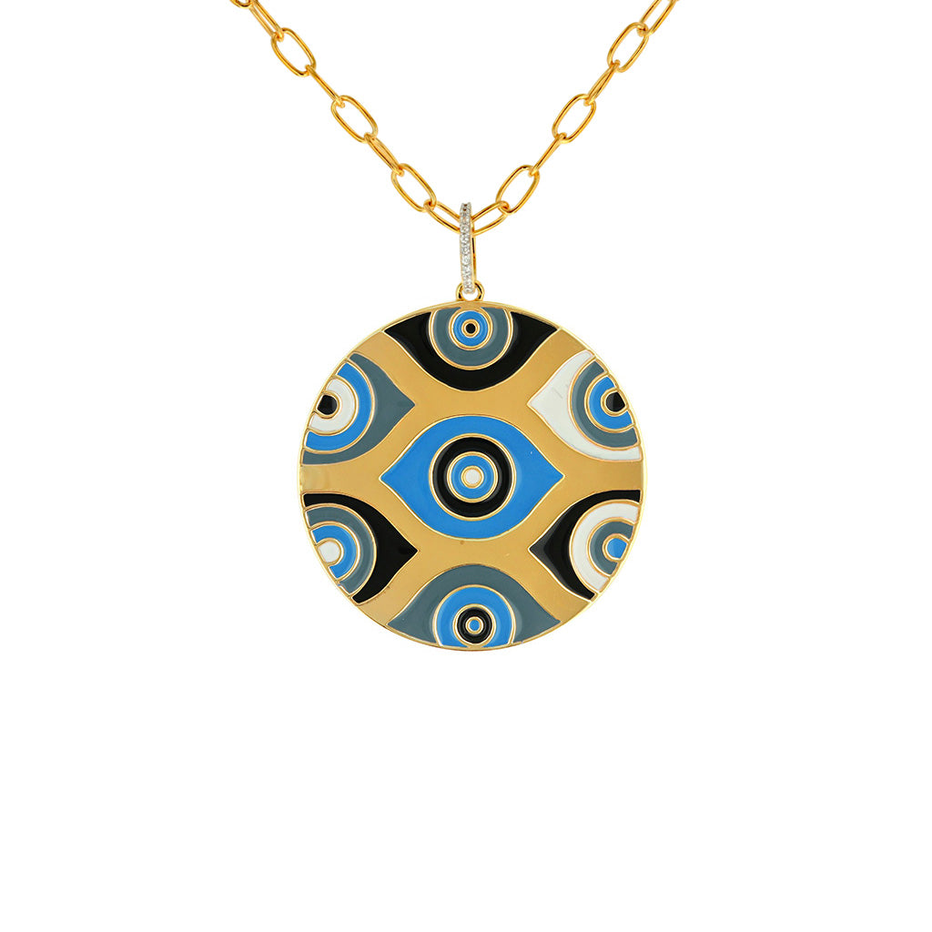 Carol Brodie Athena Evil Eye Medallion in Blue