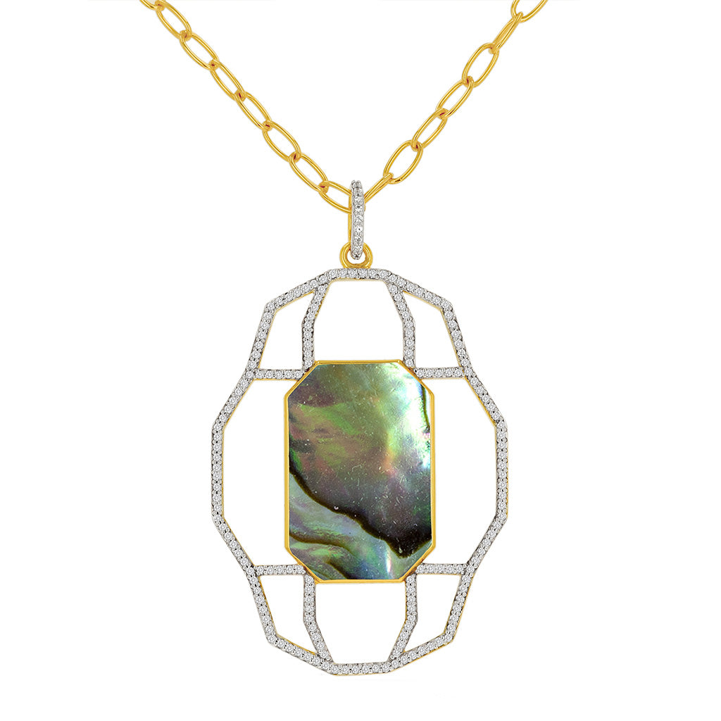 Carol Brodie Juno Roman Medallion Pendant - Abalone