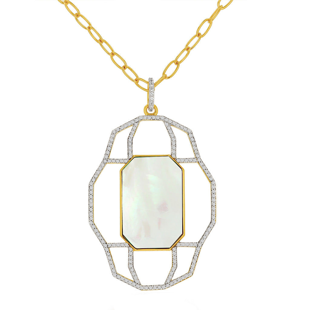 Carol Brodie Juno Roman Medallion Pendant - Mother of Pearl