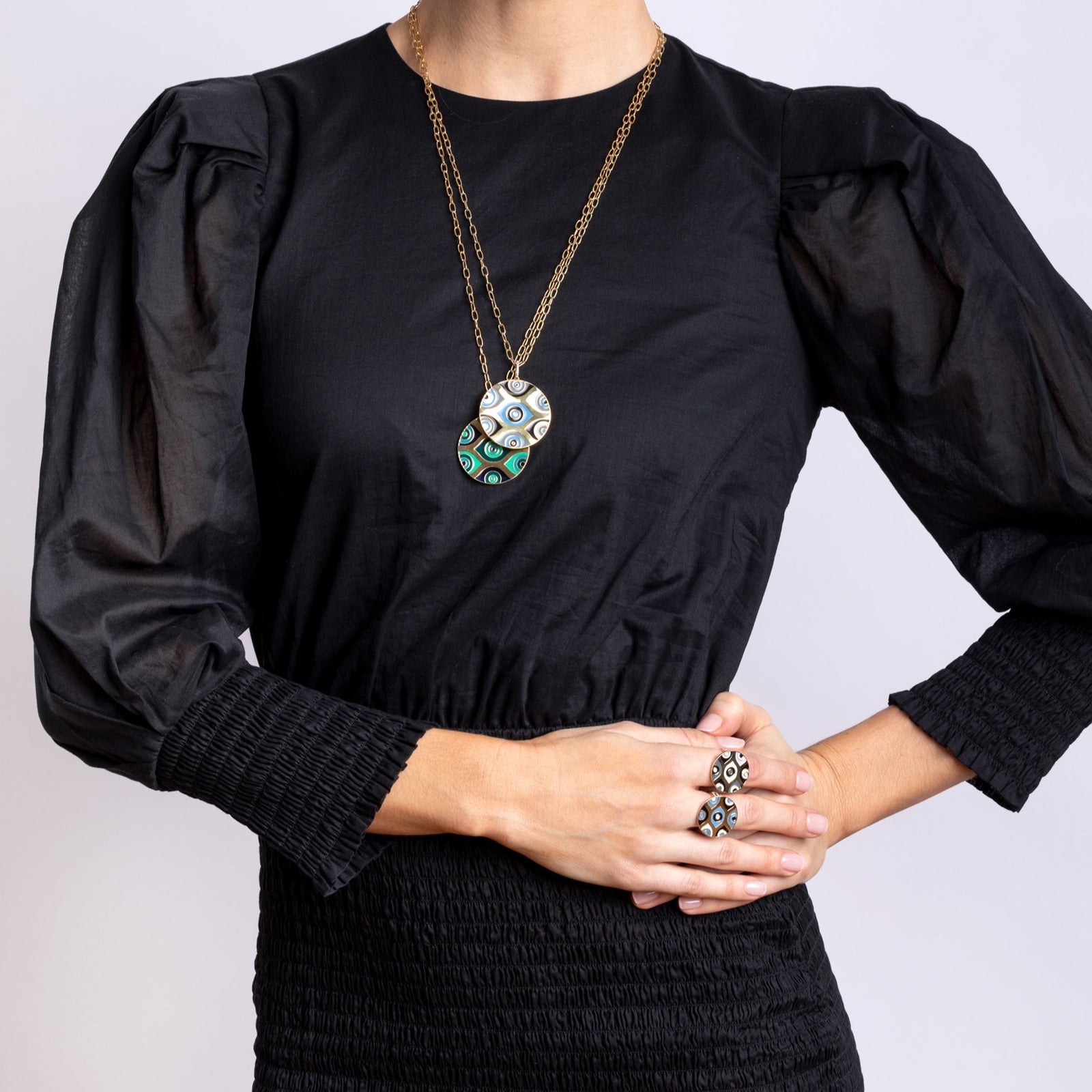 Carol Brodie Athena Evil Eye Ring in White