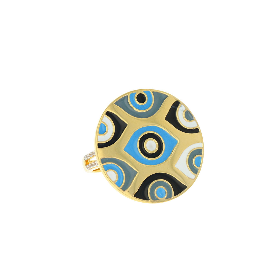 Carol Brodie Athena Evil Eye Ring in Blue 