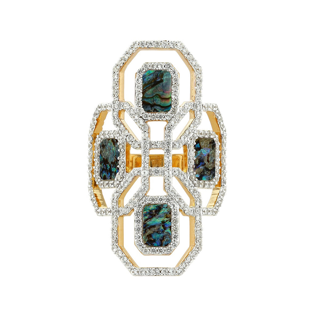 Carol Brodie Juno Shield Ring in Abalone