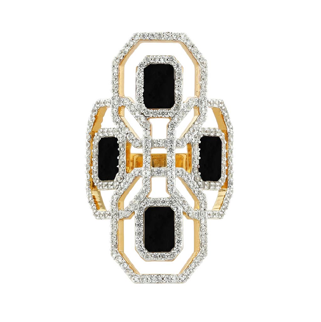 Carol Brodie Juno Shield Ring in Black Onyx