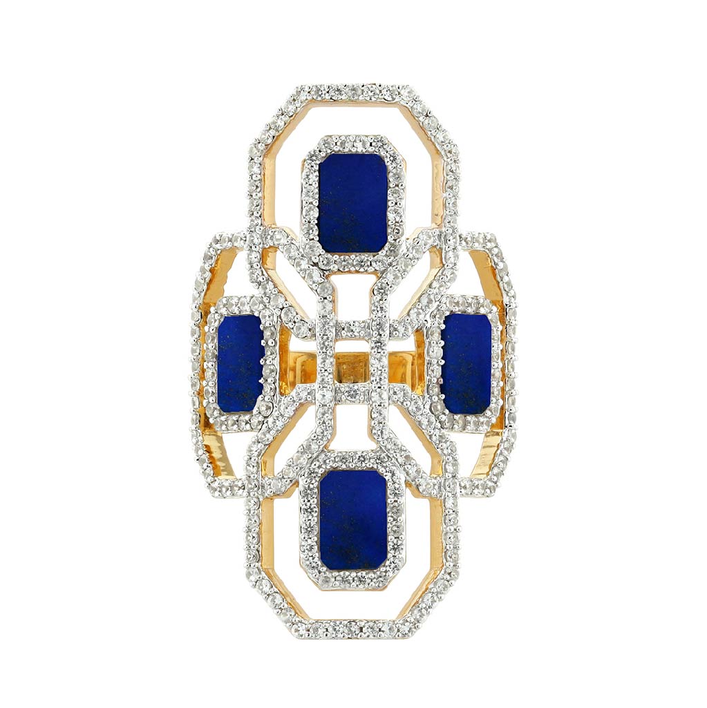 Carol Brodie Juno Shield Ring in Lapis