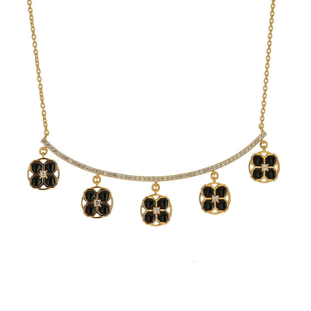 Maia Lucky Clover Arc Necklace - Carol Brodie Collection