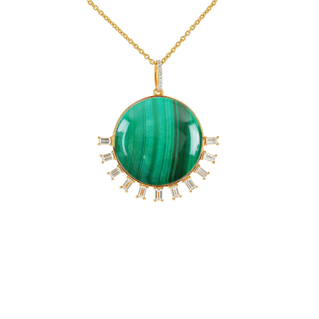 Carol Brodie Soteria Libra Pendant in Malachite and Lapis