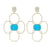 Carol Brodie Juno Flora Earring in Turquoise with White Zircon